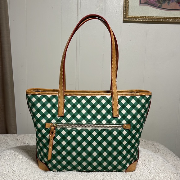 Dooney & Bourke Green and White Picnic Plaid - Picture 2 of 3